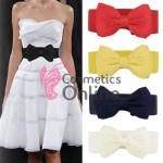 Centura eleganta din elastic cu funda BLT060FF Portocaliu Neon - HandMade